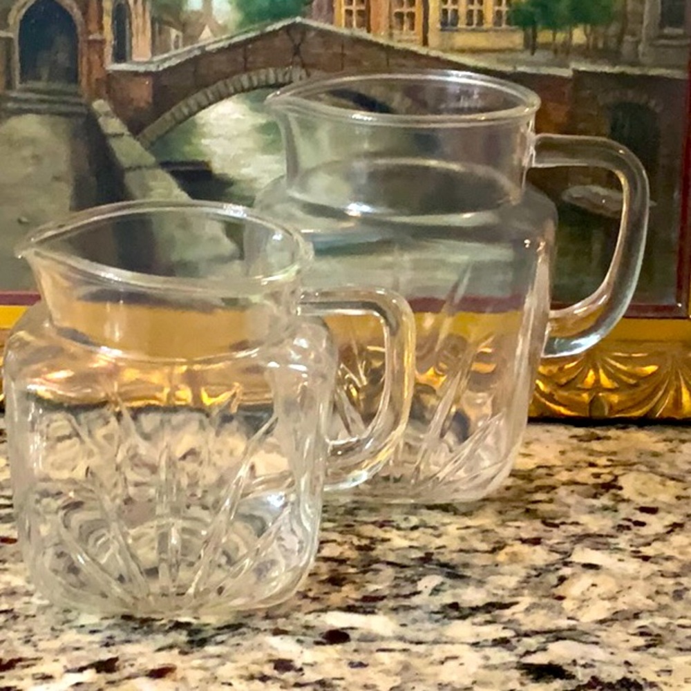 Vintage Federal Starburst Pitcher Set